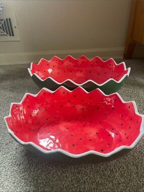 Novogratz Watermelon bowls - set of 2. 100% Melamine